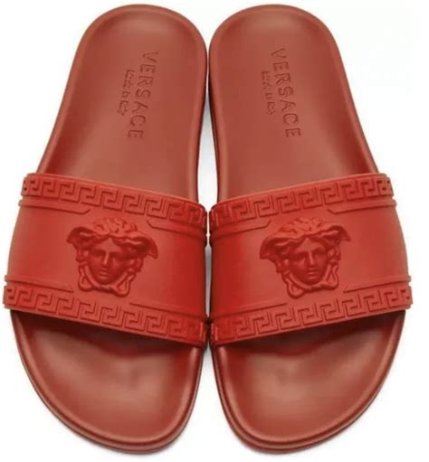 versace palazzo low-top sandals red